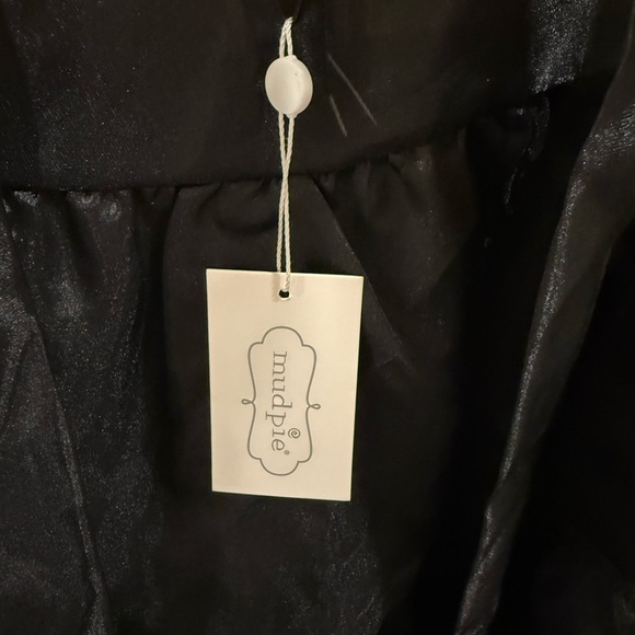 Mud Pie Black Sheer Ruffle Sleeve Tired Babydoll Whimsigoth Holiday Mini Dress - Picture 9 of 14